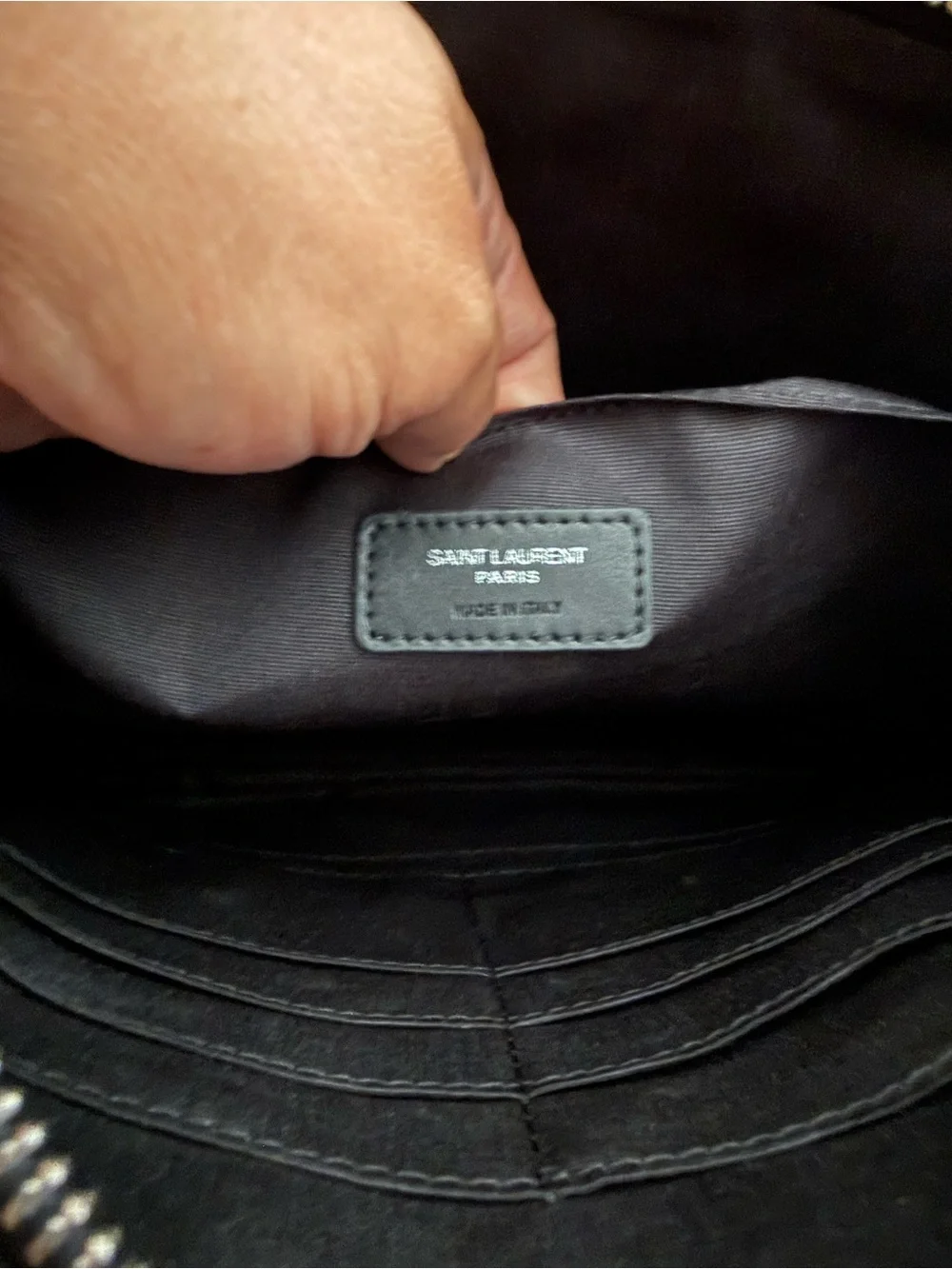 Saint Laurent Black Leather Laptop Sleeve